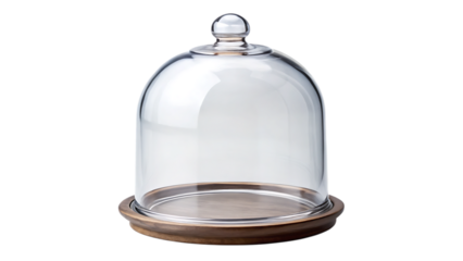 Clear Glass Cloche (Bell Jar), Empty – Isolated on Transparent Background, AI Generated