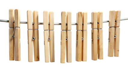 Clothesline Pole with Empty Pegs – Isolated on Transparent Background, AI Generated