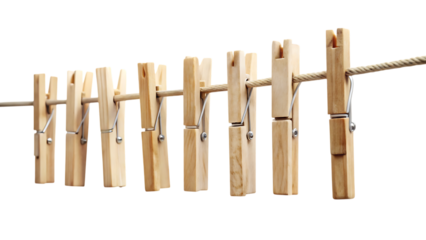 Clothesline Pole with Empty Pegs – Isolated on Transparent Background, AI Generated