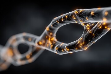 AI concept visualization with abstract neural networks and flowing data streams, translucent geometric structures, deep depth of field, and dynamic cool-warm contrast, perfect for tech illustration