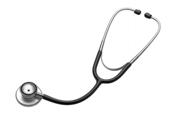 Black Stethoscope on Isolated Background – Medical Equipment