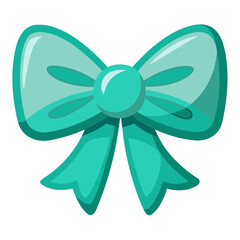 Teal bow with glossy shine vector graphic