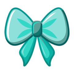 Shiny cyan bow graphic with glossy highlights