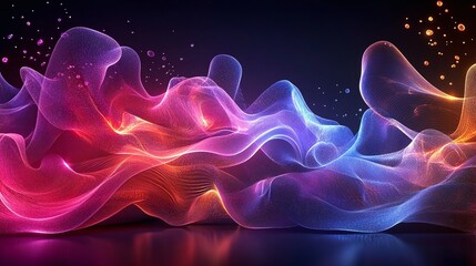 Abstract display of vibrant flowing forms.