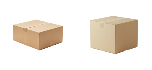 Shipping boxes prepared for delivery warehouse e-commerce package indoor logistics efficiency. Set PNG