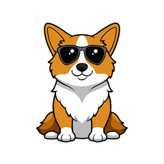 australian shepherd sitting down sunglasses vector art