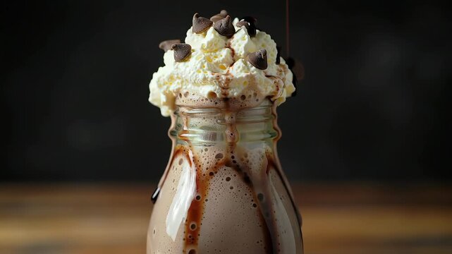 national milkshake day delicious chocolate whipped cream drizzle