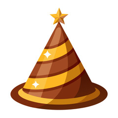 Glossy brown party hat celebration design