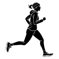 Vector art of a person jogging in minimalist style, Jogger silhouette clipart, Running vector design, Minimal fitness art
