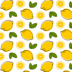 lemons seamless pattern. Vector illustration