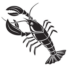 Black Shrimp Silhouette Vector Art, Shrimp Silhouette Logo Design, Minimal Shrimp Graphic, Modern Shrimp Vector
