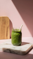 Minimalistic professional product photo of a healthy drink or food item on a clean background. Ideal for advertising, branding, wellness, and sports nutrition design.