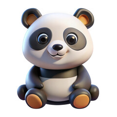 Naklejka premium 3d adorable cartoon panda bear sitting