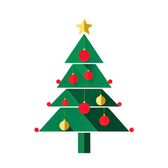 Festive vector christmas tree illustration with ornaments and star scalable holiday design