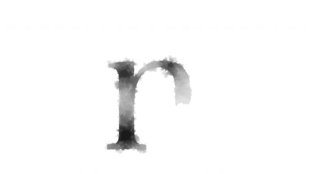 The lowercase letter "n" appears as if ink has bled onto the paper, serif	
