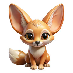 3d adorable fennec fox character