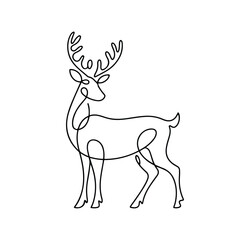 Deer Continuous Line Art – Minimalist Wildlife Animal Illustration