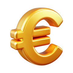 Fototapeta premium 3d golden euro symbol currency finance business wealth transparent background
