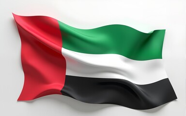 Fototapeta premium UAE Flag with Abstract Oman Flag Illustration 3D Rendering (3D Artwork). High quality
