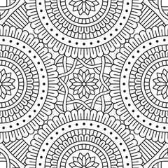 Vector mandala background. Texture in white and black colors. Square design for coloring page for kids and adults, pillow, card, fashion print, utensils, engraving