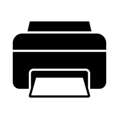 
Illustration showing a black icon of a printer (or other office equipment) on a white background