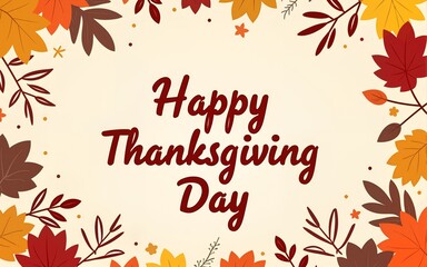 Happy thanksgiving day background with lettering and illustrations. High quality