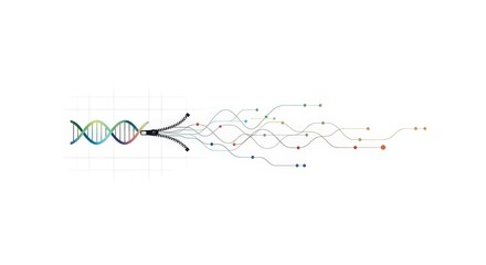DNA unzipping to reveal data streams. Genomics and transcriptomics concept for genetic analysis and gene expression.