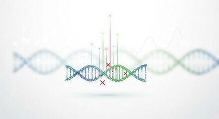 Genetic engineering with DNA helix showing targeted gene editing. Concept of genomics, transcriptomics, and mutation analysis for medical research.