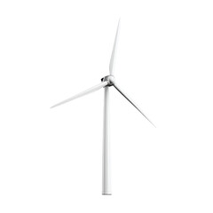 Wind Turbine on a Clear Day Capturing Renewable Energy in an Open Landscape on transparent background