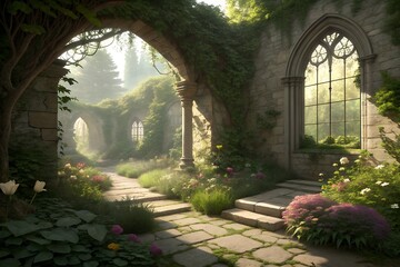 stone arch in the garden