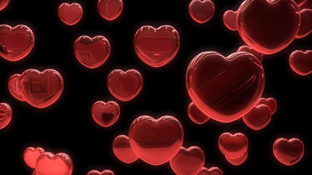 Red Metal Love Hearts