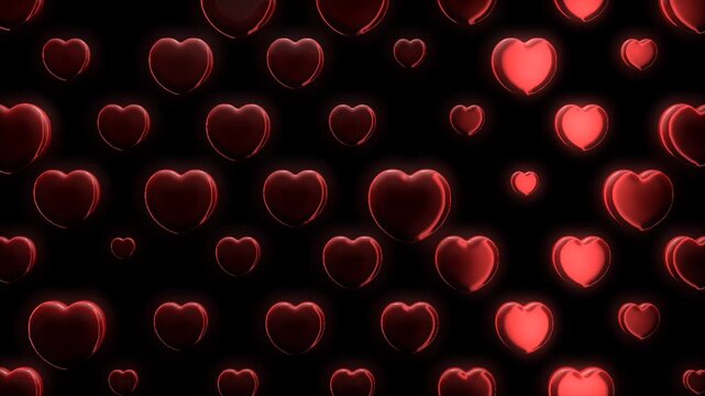 Red Metal Love Hearts