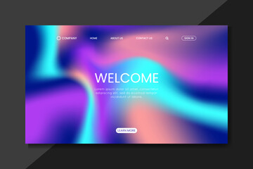 fluid gradient landing page with smooth abstract wave