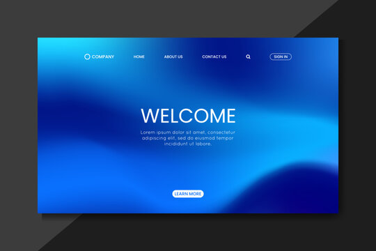 modern blue gradient landing page design for sleek websites