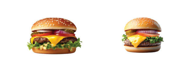 Cheeseburgers  highlight delicious fast food 3d