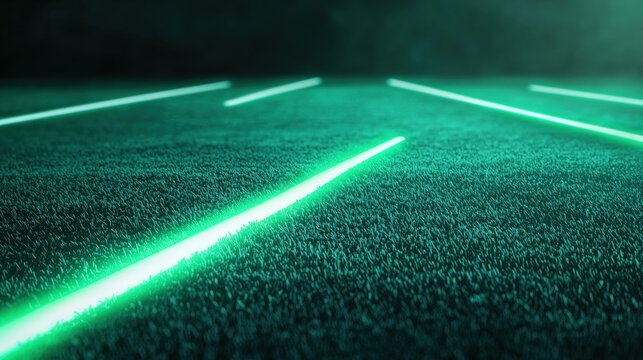 Neon Sports Baseball Diamond Neon green baseball diamond lines glowing under blacklight, dynamic and energetic, perfect for sports and entertainment visuals