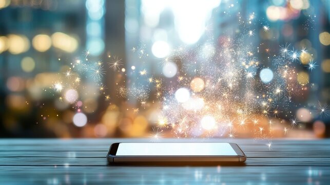 Data Dashboard Illustrating Social Media Mobile phone displaying a social media management dashboard, user friendly interface, ideal for managing social media on the go