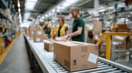 Automated parcel delivery using roller conveyors in a warehouse logistics center streamlined operations for efficient fulfillment