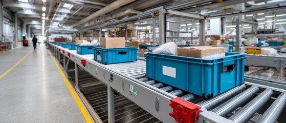 Efficient parcel delivery using roller conveyor systems in a modern warehouse environment