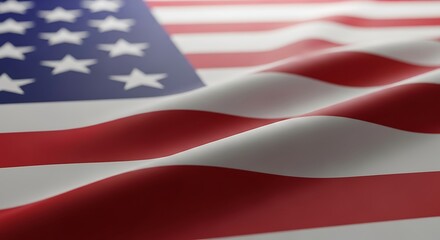 Obraz premium Close up of the american flag waving gently