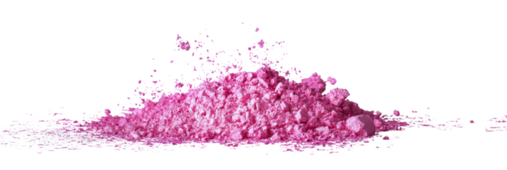 Pink powder explosion on a black background