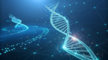 dna strand on blue background