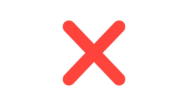 Striking red X symbol against a stark black background creating a bold contrast