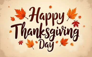 Vector illustration. Happy Thanksgiving Day typography vector design for greeting cards and poster on a textural background design template celebration.Happy Thanksgiving inscription, lettering.