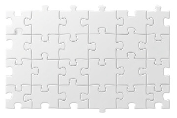 Fototapeta premium pieces of a white puzzle isolated on a white background