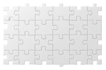 pieces of a white puzzle isolated on a white background