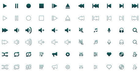 Audio Icon Pack with abstract gradient