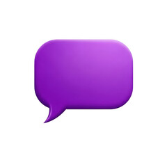 Naklejka premium 3d purple speech bubble communication concept render transparent background