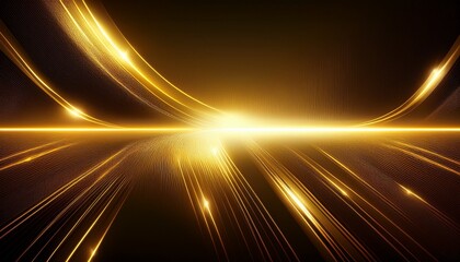 glowing horizontal gold light line with radiant shine and beam effect