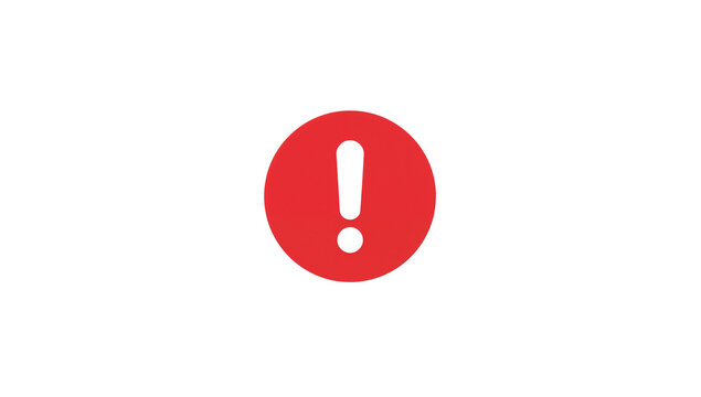 Red exclamation mark icon on black background conveying message error warning alert attention